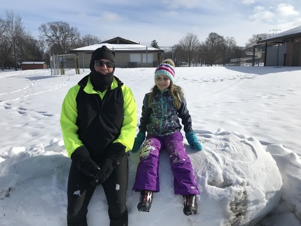 Greta and Papa post XC Skiing1